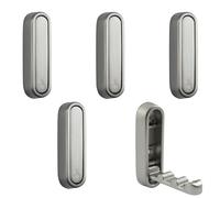MOROBOR 5pcs Elliptical Folding Wall Hook Non-Slip Heavy Duty Foldable Coat Hooks Zinc Alloy Wall Hanger for Hanging Coat Bags Backpack Towel(Brushed Nickel)