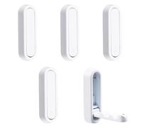MOROBOR 5pcs Elliptical Folding Wall Hook, Zinc Alloy Folding Invisible Hooks Non-Slip Heavy Duty Foldable Coat Hangers Retractable Support Hanger for Hanging Towels Hats Bags