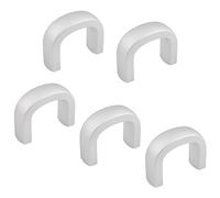 MOROBOR 5pcs Solid Aluminum Alloy Round Handle, 30 mm Hole Centers Frosted Silver U-Shaped Cabinet Hardware Pull for Bedroom Bathroom Kitchen Cabinets Door