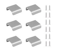 MOROBOR 6 Pack Cabinet Handles, Finger Edge Pulls Stainless Steel Invisible Wardrobe Pulls Drawer Edge Pulls Recessed Concealed Handles for Drawers Closets(38mm, Brushed Silver)