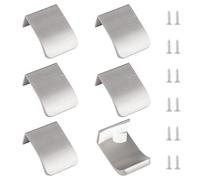 MOROBOR 6 Pack Finger Edge Pull, Self-Stick Instant Cabinet Drawer Pull Concealed Handles Modern Style Handle for Drawer Wardrobe Cabinet Hardware, 30mm/Brushed Nickel