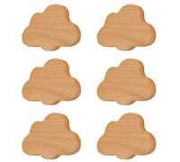 MOROBOR 6 Pcs Cloud Shaped Wooden Knobs, Single Hole Beech Handles Wood Cupboard Cabinet Pulls Cute Handle for Furniture Accessories