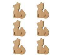 MOROBOR 6PCS Fox Shaped Wooden Knobs Single Hole Beech Wood Handles Cupboard Cabinet Pulls for Chest of Drawers with Screws& Expansion Tube