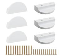 MOROBOR 6PCS White Beech Wood Half Moon Drawer Handles, Semi Circle Pulls for Drawer Cabinet Wardrobe