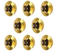MOROBOR 8 Pack Closet Door Finger Pull, Round Flush Handle Stainless Steel Sliding Barn Door Pulls Recessed Kitchen Cabinet Handles Pocket Doors Handles Invisible Doors Handle (Gold)