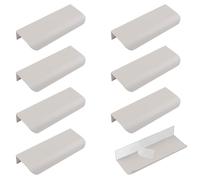 MOROBOR 8 Pack Finger Edge Pull, Self-Stick Instant Cabinet Drawer Pulls Concealed Drawer Pulls Modern Style Drawer Handle for Cabinet Hardware Drawer Wardrobe, 100mm/Cashmere Gray