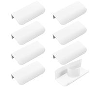 MOROBOR 8 Pack Finger Edge Pull, Self-Stick Instant Cabinet Drawer Pulls Concealed Drawer Pulls Modern Style Drawer Handle for Cabinet Hardware Drawer Wardrobe, 80mm/White