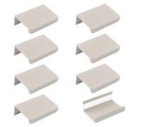 MOROBOR 8 Pack Finger Edge Pull, Self-Stick Instant Cabinet Drawer Pulls Handle Right Angle Aluminum Alloy Invisible Wardrobe Knobs for Kitchen Bedroom Livingroom, 50mm/Cashmere Grey
