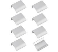 MOROBOR 8 Pack Finger Edge Pull, Self-Stick Instant Cabinet Drawer Pulls Modern Style Drawer Handle Aluminum Alloy Invisible Wardrobe Knobs for Kitchen Bedroom Livingroom, 50mm/Silver