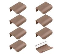 MOROBOR 8 Pack Finger Edge Pull, Self-Stick Instant Drawer Pulls Concealed Aluminum Flat Hidden Handles for Wardrobe Cabinet, 50mm/Brown