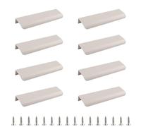 MOROBOR 8 Pack Finger Edge Pulls, Hidden Cupboard Handle Aluminum Alloy Concealed Tab Pull Modern Style Drawer Handles for Cabinets Drawers Dressing Tables Doors, 150mm/Cashmere Gray