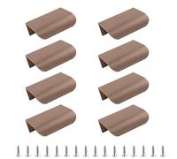 MOROBOR 8 Pack Finger Edge Pulls, Modern Style Dresser Drawer Handles Aluminum Alloy Concealed Tab Pull for Kitchen Garage Bathroom,50mm/Brown