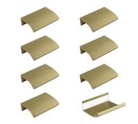 MOROBOR 8 Pack Finger Edge Pulls, Self-Stick Instant Cabinet Drawer Pull Handle Round Angle Aluminum Alloy Invisible Wardrobe Handles for Kitchen Bedroom Livingroom, 50mm/Bronze