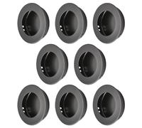 MOROBOR 8 Pack Round Finger Pull, Flush Pull Door Handle Stainless Steel Sliding Barn Door Pulls Recessed Kitchen Cabinet Handles Invisible Door Handle (Black)