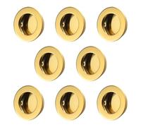 MOROBOR 8 Pack Round Finger Pull, Flush Pull Door Handle Stainless Steel Sliding Barn Door Pulls Recessed Kitchen Cabinet Handles Invisible Door Handle (Gold)