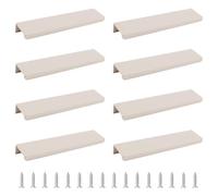 MOROBOR 8 Pcs Cashmere Grey Finger Edge Pull, Aluminum Alloy Concealed Handle Pulls Modern Style Drawer Handles for Home Kitchen Door Cabinet/150mm