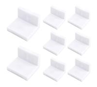 Morobor 8pcs Angle Corner Brackets，White Iron Triangle Corner Brace Fastener Strong Load Joining Support for Cabinet Cupboard Desk Bed Edge