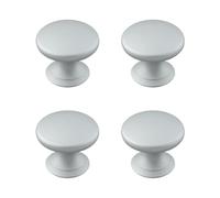 MOROBOR Adhesive Cabinet Knobs, 4pcs Self-Stick Instant Kitchen Cabinet Knobs Drawer Pulls Aluminum Alloy Drawer Knob for Windows Wardrobes Cabinets Drawers (Matte Silver)