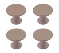 MOROBOR Adhesive Cabinet Knobs, 4pcs Self-Stick Instant Kitchen Cabinet Knobs Drawer Pulls Removable Aluminum Alloy Drawer Knob for Windows Wardrobes Cabinets Drawers/Coffee Brown