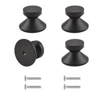 MOROBOR Adhesive Cabinet Knobs, 4pcs Self-Stick Instant Kitchen Cabinet Knobs Drawer Pulls Zinc Alloy Drawer Knobs for Windows, Wardrobes, Cabinets, Drawers (Matte Black)