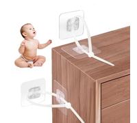 MOROBOR Adhesive Furniture Anchor, 20pcs Adjustable Anti-Tip Furniture Wall Safety Straps No Drill Upgraded Furniture Strap Anchors Kit Prevent Falling Anti Tip Straps for Child Safety