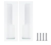 MOROBOR Aluminum Alloy Flush Pull Handles, 2pcs Modern Barn Door Handles with 4pcs Stainless Steel Flat Head Screws, Hidden Cabinet Handles for Sliding Barn Door Drawer Cupboard Wardrobe (Warm White)