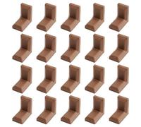 MOROBOR Angle Bracket, 40Pcs L-Shaped Steel Galvanized Corner Brace with White ABS Plastic Cover for Cupboard Wardrobe Shelf (Brown)