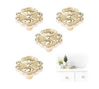 MOROBOR Antique Cabinet Knobs, 4pcs Vintage Zinc Alloy European Pull Handles Decorative Gold Drawer Handle Knobs for Dresser Cabinet with Mounting Screws