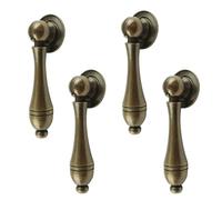 MOROBOR Antique Pendant Pulls, 4pcs Brass Knobs Single Hole Handle with Mounting Screws Decorative Vintage Pull for Cabinet Drawer Closet Dresser Furniture