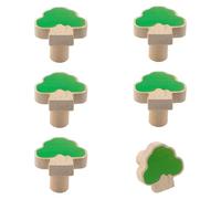 MOROBOR Apple Tree Shaped Wooden Knobs, 6pcs Unique Decorative Furniture Knobs Single Hole Pull with Screws for Kids Room Nursery Bedroom Decor