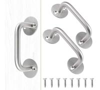 MOROBOR Barn Door Pull Handles, 2pcs Stainless Steel Drawers Push Pull Handle with Screws Heavy Duty Closet Door Pulls for Sliding Glass Shower Doors Cabinet Wardrobe Handle/Brushed Silver