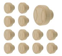 MOROBOR Baseball Wooden Knobs, 12pcs Creative Pull Knob Multifunctional Decorative Single Hole Wood Handles for Drawer Wardrobe Cabinet Dresser with Screws& Expansion Tube
