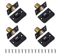 Morobor Black Adjustable Door Ball Catch, 4pcstainless Steel Adjustable with Strike Plate, Stainless Steel Elasticity-Adjustable Hardware for Door, Closet,Cabinet