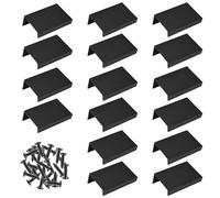 MOROBOR Black Mini Finger Edge Pull, 16pcs Concealed Handle Modern Style Drawer Handles, Right Angle Aluminum Alloy Invisible Wardrobe Knobs for Cabinet Hardware/50mm