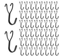 MOROBOR Black Pegboard Hooks, 50pcs 25mm Stainless Steel Rustproof Wall Hooks for Hanging Towels Keys Hats Coats on Bathroom Kitchen Living Room