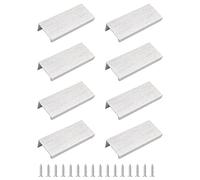 MOROBOR Brushed Silver Finger Edge Pull, 8pcs Concealed Handle Modern Style Drawer Handle, Right Angle Aluminum Alloy Invisible Wardrobe Knobs for Cabinet Hardware Drawer/80mm