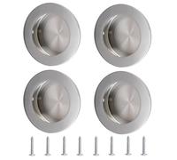 MOROBOR Brushed Silver Flush Pulls Barn Door Handles, 4PCS Stainless Steel Sliding Door Pull Round Flush Recessed Cabinet Handle (2.28 Inch)