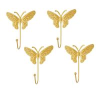 MOROBOR Butterfly Decorative Wall Hooks, 4 Pcs Utility Iron Curtain Hangers Multi-Purpose Creative Wreath Hanger Wall Mounted Hooks for Hanging Scarves Towels Keys Bags Hats