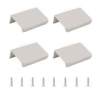 MOROBOR Cashmere Gray Finger Edge Pull, 4 Pack Aluminum Alloy Concealed Handle Pulls Modern Invisible Right Angle Drawer Handles for Cabinet Kitchen Door/50mm