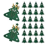 MOROBOR Christmas Cutlery Holder, 24pcs Christmas Silverware Holder Green Christmas Cutlery Bag Xmas Utensil Holder Cutlery Wraps Bag Christmas Party Dinner Table Supplies