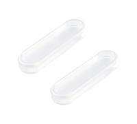 MOROBOR Clear PU Self-Adhesive Pulls, 2 Pack Large Recessed Finger Pull Clear Oval Instant Handle for Sliding Glass Doors Window Drawer Cabinet/110mm