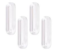 MOROBOR Clear PU Self-Adhesive Pulls, 4 Pcs Recessed Finger Pulls Oval Sliding Door Handles Clear Instant Handle for Glass Doors Window Drawer Cabinet