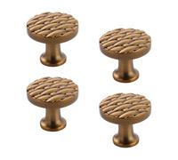 MOROBOR Coffee Brown Drawer Knobs, 4 Pack Antique Single Hole Knob Decorative Dresser Pull Handle for Wardrobe Cupboard Closets Drawer