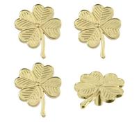 MOROBOR Creative Four-Leaf Clover Knobs, 4pcs Multifunctional Single Hole Zinc Alloy Knobs Decorative Furniture Pulls for Dresser Wardrobe Cabinet Door Furniture Accessories(Gold