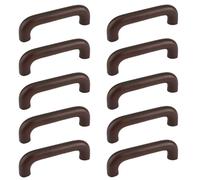 MOROBOR Dark Brown Wooden Cabinet Handles Solid Wooden Drawer Pull 96mm Hole Centers U-Shaped Cabinet Hardware Pull for Bedroom Bathroom Kitchen Cabets Door- 10 Pack