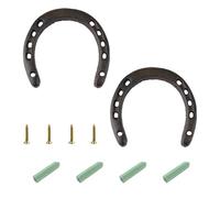 MOROBOR Decorative Cast Iron Horseshoe Wall Decor, 2PCS Medium Lucky Horseshoes Vintage Wedding Favors Party Favor Decorations Horse Shoe Good Luck Charm/Bronze