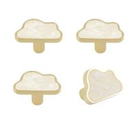 MOROBOR Decorative Cloud Kitchen Cabinet Knobs, 6 Pack Shell White Creative Dresser Drawer Pulls Furniture Cupboard Door Pull Handles Single Hole Zinc Alloy Knob