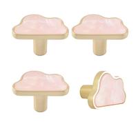 MOROBOR Decorative Pink Cloud Kitchen Cabinet Knobs, 4 Pack Creative Dresser Drawer Pulls Furniture Cupboard Door Pull Handles Single Hole Zinc Alloy Knobs Furniture Accessories