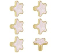 MOROBOR Decorative Star Kitchen Cabinet Knobs, 6 Pack Pink Creative Dresser Drawer Pulls Furniture Cupboard Door Pull Handles Single Hole Zinc Alloy Knob