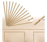 MOROBOR Decorative Wood Trim, 12pcs Unfinished 3D Cute DIY Moulding Trims Gourd Shaped Half Wooden Beads Wall Trim for Home Wall Cabinet Shelf Window Door Decor/13.78 x 0.43 Inch